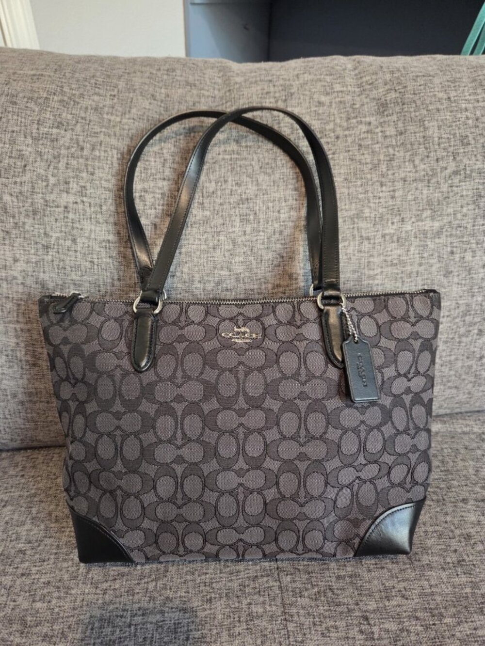 Coach Handbag Gray Total Pattern Pre